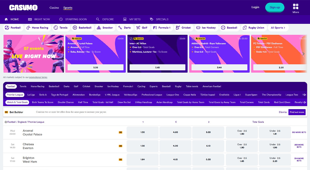 Casumo interface